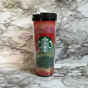 Starbucks 16oz 2022 Merry And Bright Festive Travel Tumbler Mug Lid